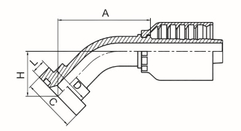 45°SAE 法蘭3000PSI