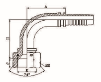 90°美制JIC內(nèi)螺紋74°內(nèi)錐面 SAE J514